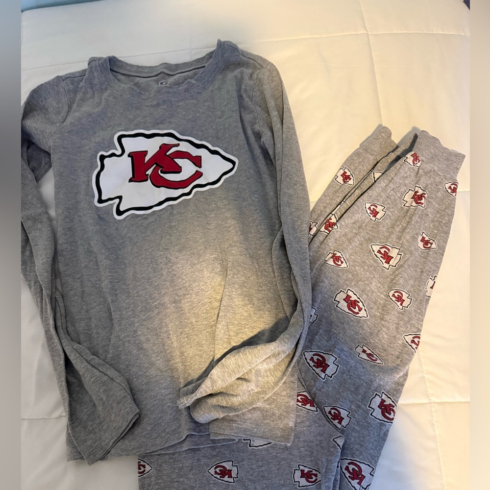 NFL Football Kansas City Chiefs Mahomes Cotton Pajamas Big Boys